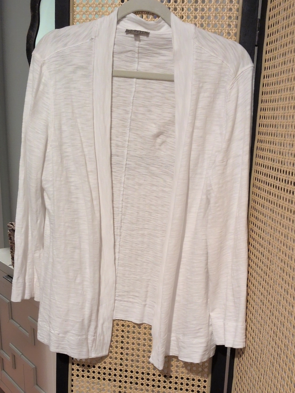 Lilla P Open-Front Lightweight Cardigan in White